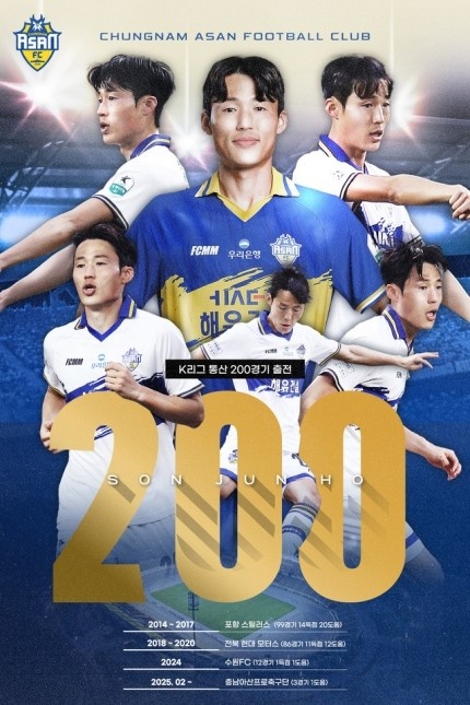 孫準浩完成K聯(lián)賽200場里程碑，貢獻26球34助